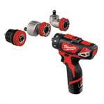 Milwaukee M12 BDDXKIT מברגה עם ראשים מתחלפים